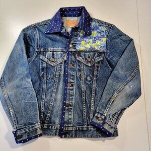 Upcycled Vintage Levi's Trucker Jacket inspired by V. Van Gogh Starry Night